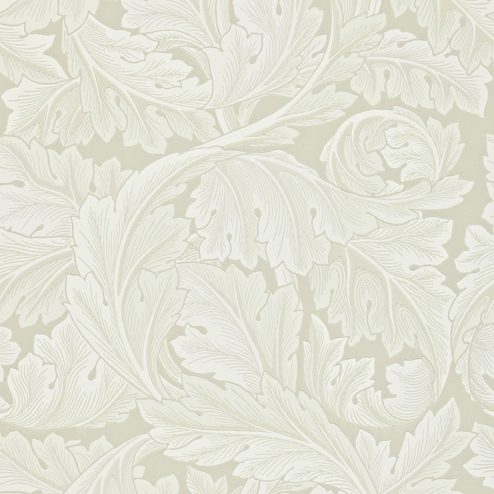 Acanthus Archive II Wallpaper 212554 by Morris & Co in Chalk White